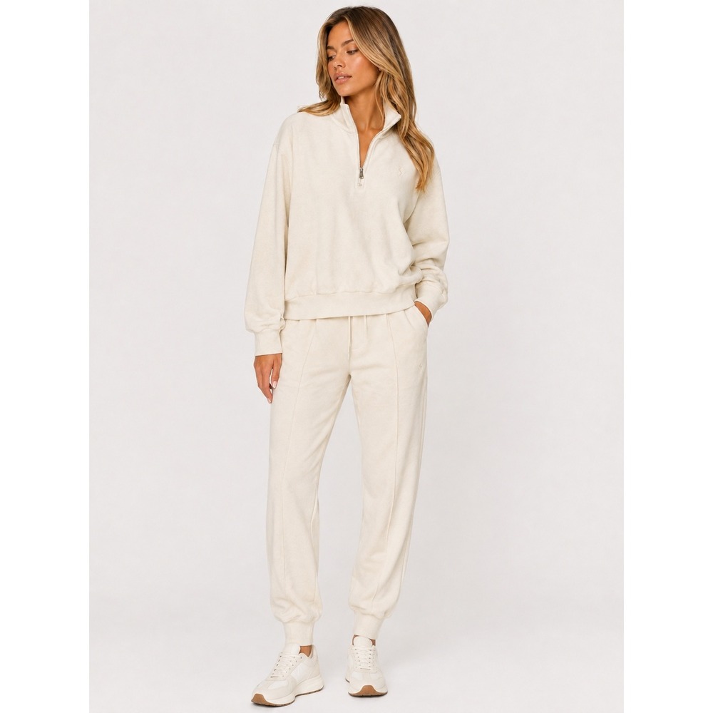 Polo Ralph Lauren Women Cream Velour Joggers Sweatpants Size L
